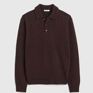 NWT Madewell - Sweater Polo in Heritage Merino Wool - Dark Brown - Medium